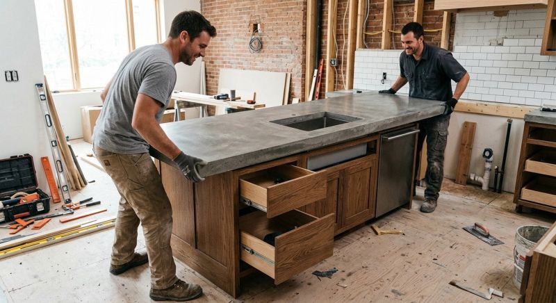 Cement Countertop Installation in Marin County, CA